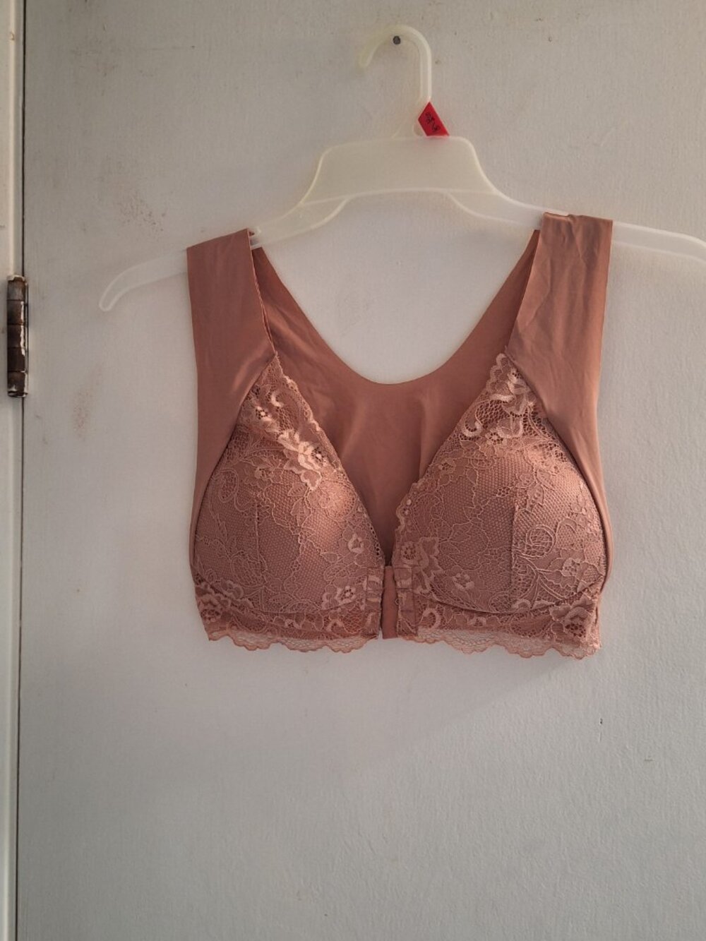 Brown front hooking bra